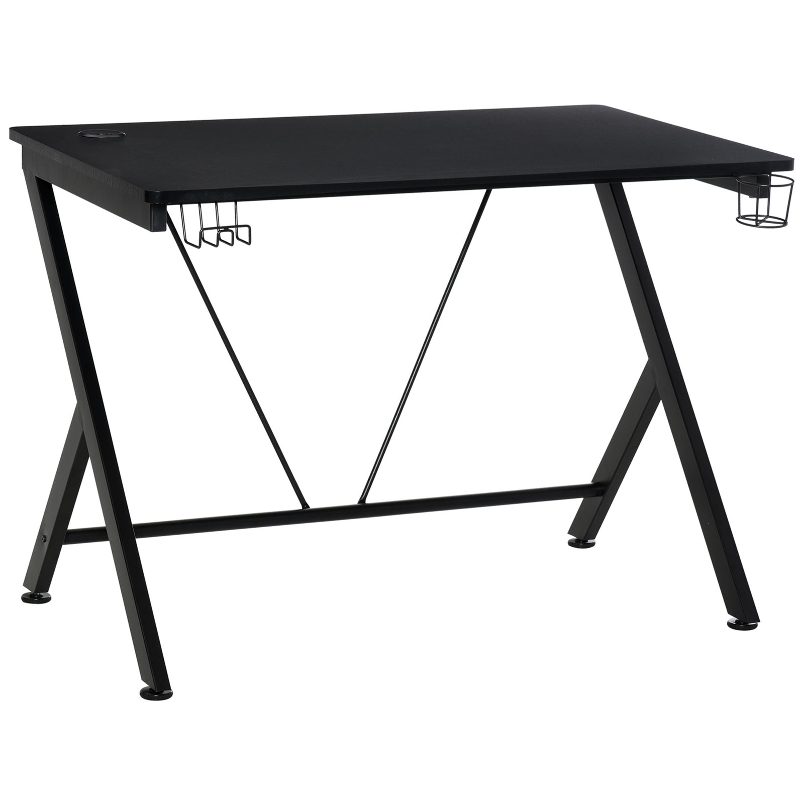 Gaming Desk With Cup Holder Cable Hole