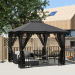 3x3m Garden Gazebo, Double Tier Sun Shade