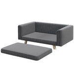 Elevated Dog Sofa Bed With Cushion For Medium And Small Dogs, Grey