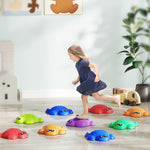 9 Pcs Balance Stepping Stones, Stackable River Stones With Non-slip Edge | Multi
