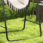 Patio Hammock Chair With Stand,  Cushion, Armrest, Hooks | Cream