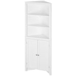 Corner Bathroom Cabinet, Double Doors Adjustable Shelves