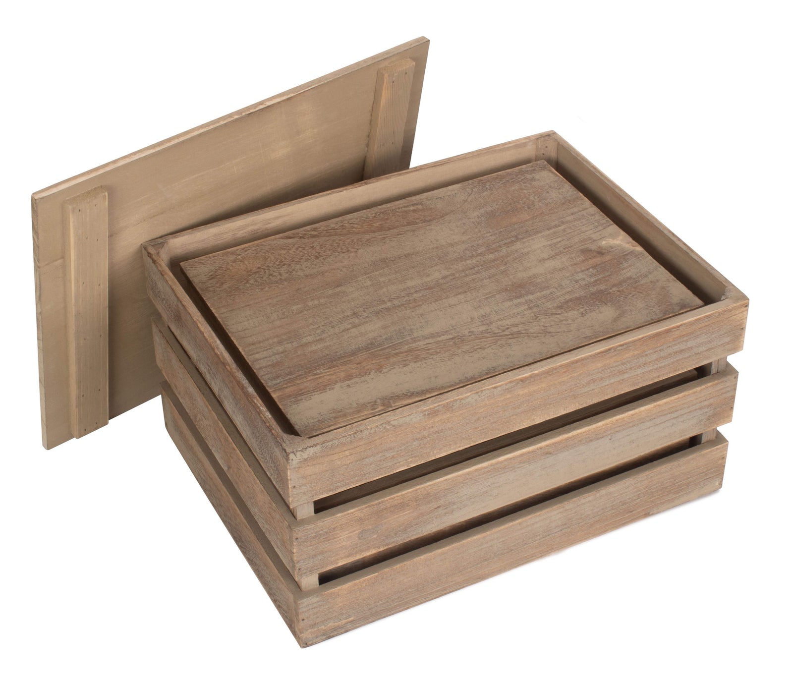 Oak Effect Wooden Packing Crate | Small | Brown
