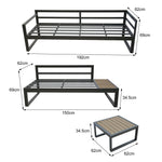 Stylish Positano 5-seater Outdoor Aluminium Sofa Set With Coffee Table | Grey