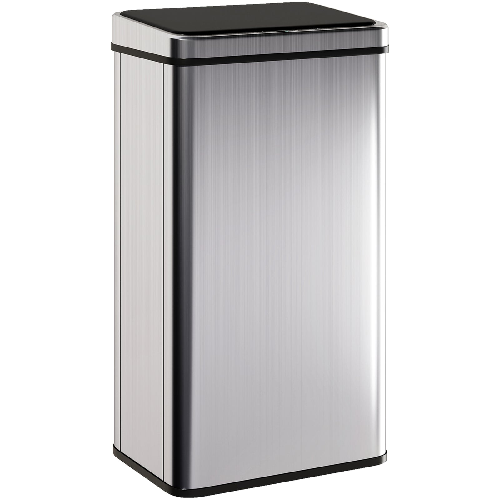 HOMCOM Kitchen Bin With Fast Motion Sensor, Stainless Steel Sensor Bin