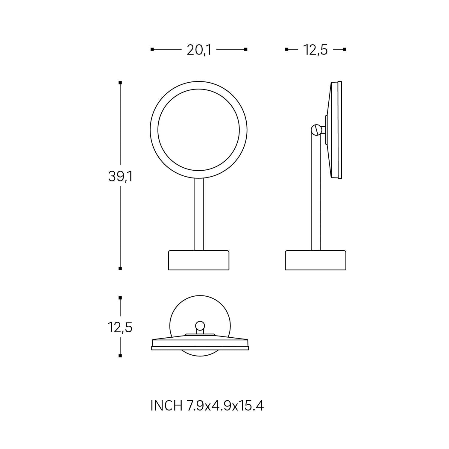Magnifying Mirror X5 Led Light Chrome Usb Port Architect Collection