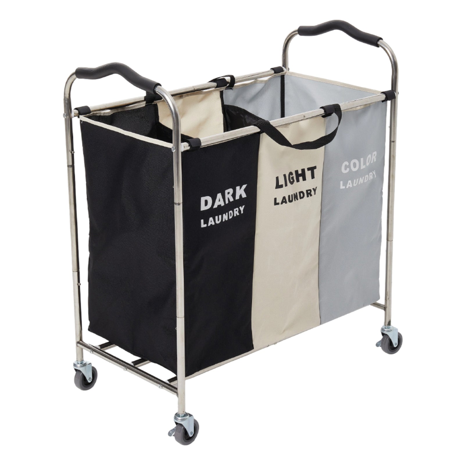Living and Home 240l 3-section Laundry Basket With Wheels