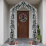 HOMCOM 9ft Flocked Snow Christmas Tree Arch With 1400 Branch Tips, Green