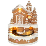 HOMCOM Christmas Gingerbread House With Led Lights, Music