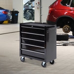 5-drawer Tool Cabinet With Wheels, Lockable | Black