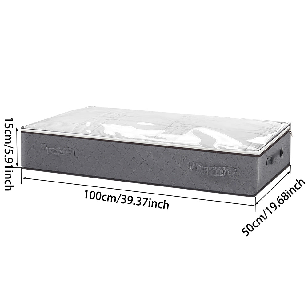 Fabric Clothes And Quilt Storage Box With Handles Foldable Organizer For Closet