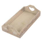 Shallow Wooden Heart Cut Out Tray | Small | Brown
