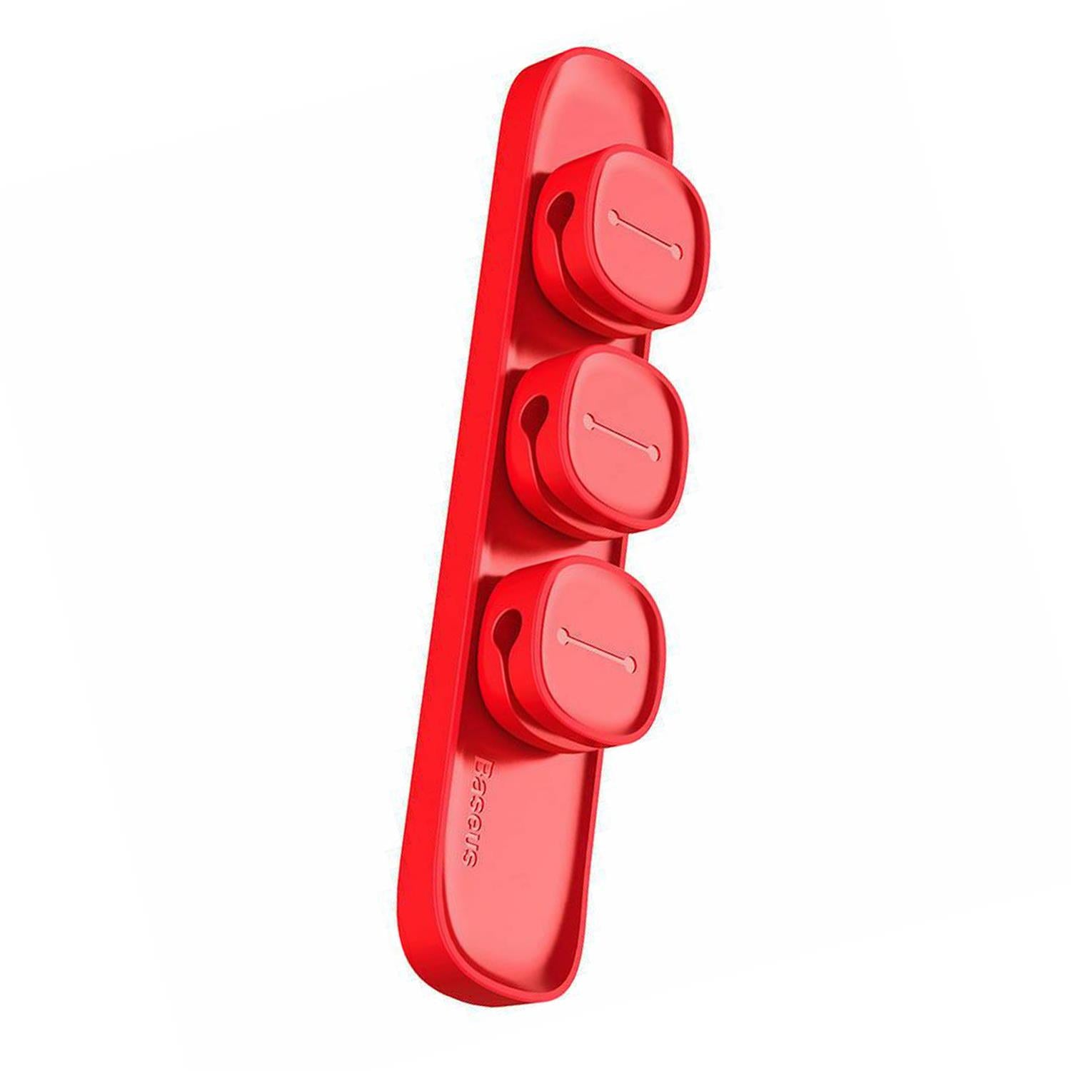 Universal 3 Magnetic Usb Cable Organizer | Red