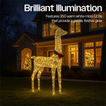 Xmas Haus 107cm Gold Rattan Led Christmas  Festive Deer