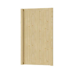 90cm W X 180cm H Solid Wood Panel Door With Natural Finish, Classic Vertical Plank Design With Door Latch