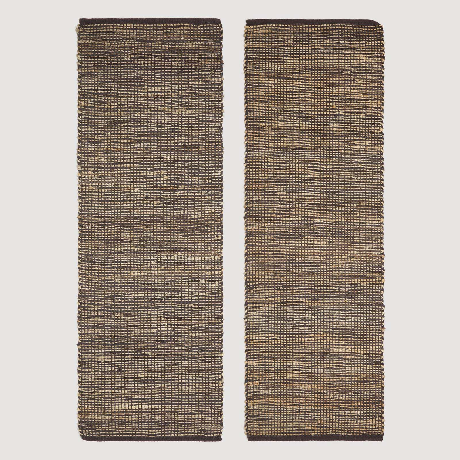Madras Leather Hemp Rug | 200cm | Brown