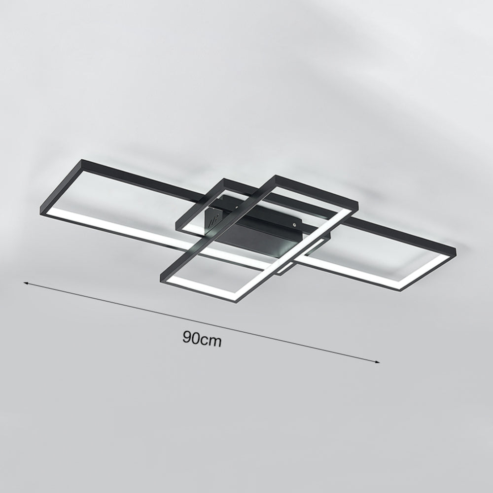 Neutral Style Rectangular Led Semi Flush Ceiling Light