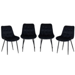 Seattle Dining Table With 4 Erica Velvet Chairs | Black