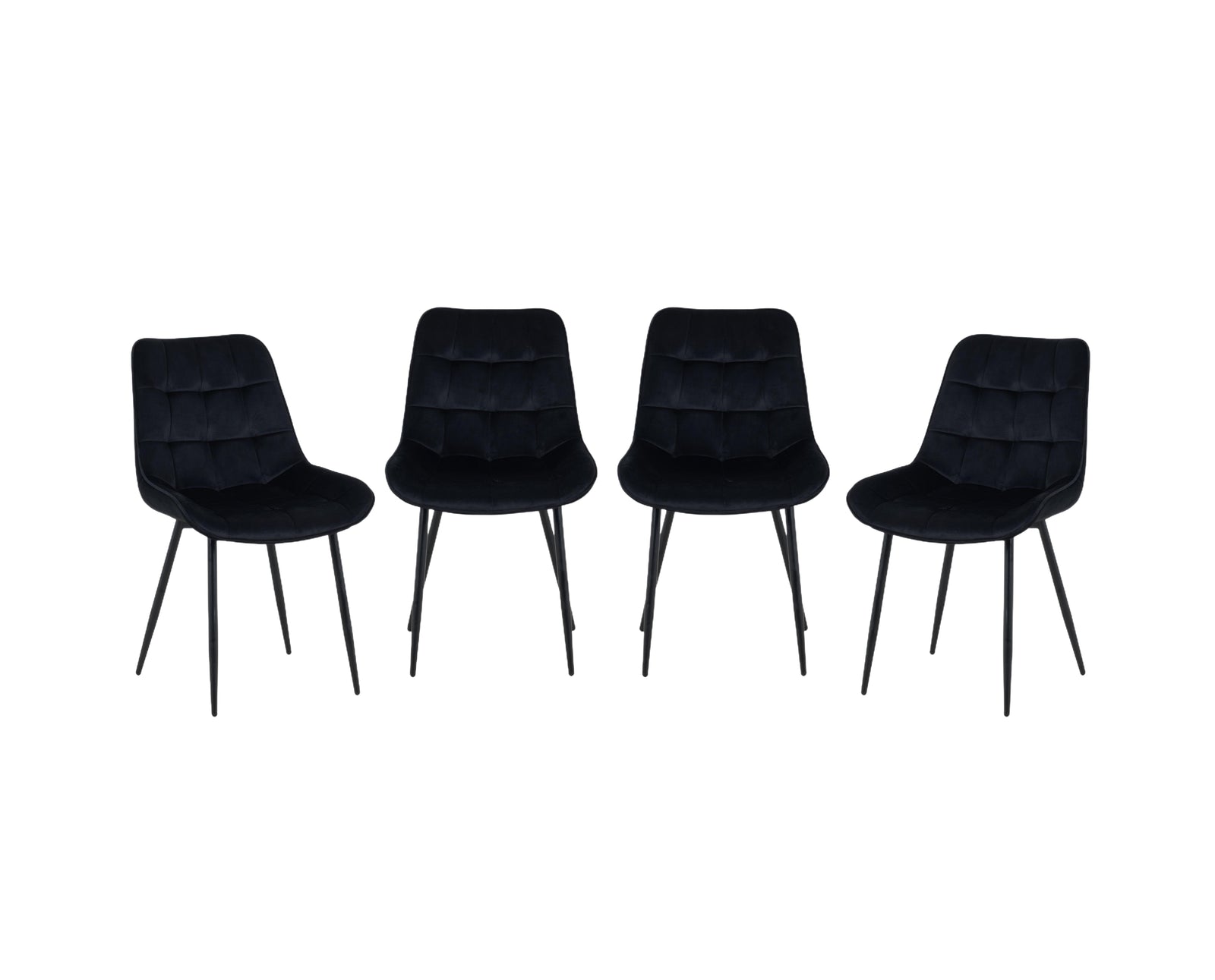 Colorado Dining Table With 4 Erica Velvet Chairs | One Size | Black