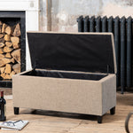 Henbury Fabric Storage Ottoman | Brown
