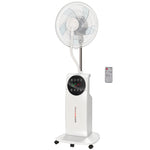 16" Pedestal Fan With Water Mist Spray Standing Fan, 3.1l Tank, White