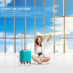 45x36x20cm Lightweight Underseat Cabin Carry On Suitcase - 100+ Airline Approved - Hard Shell Luggage - 4 Wheels | 45 x 36 x 20cm | Aqua