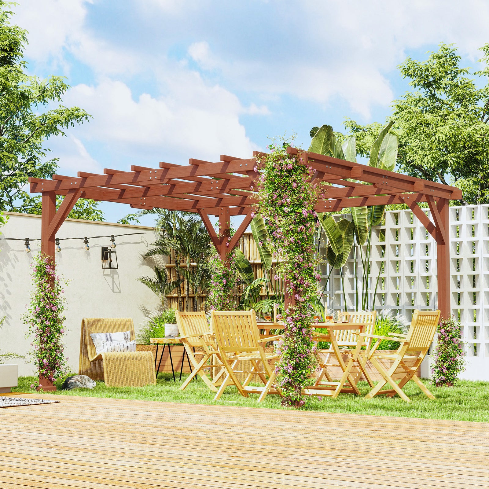 3.3x3.3m Wooden Pergola Kit