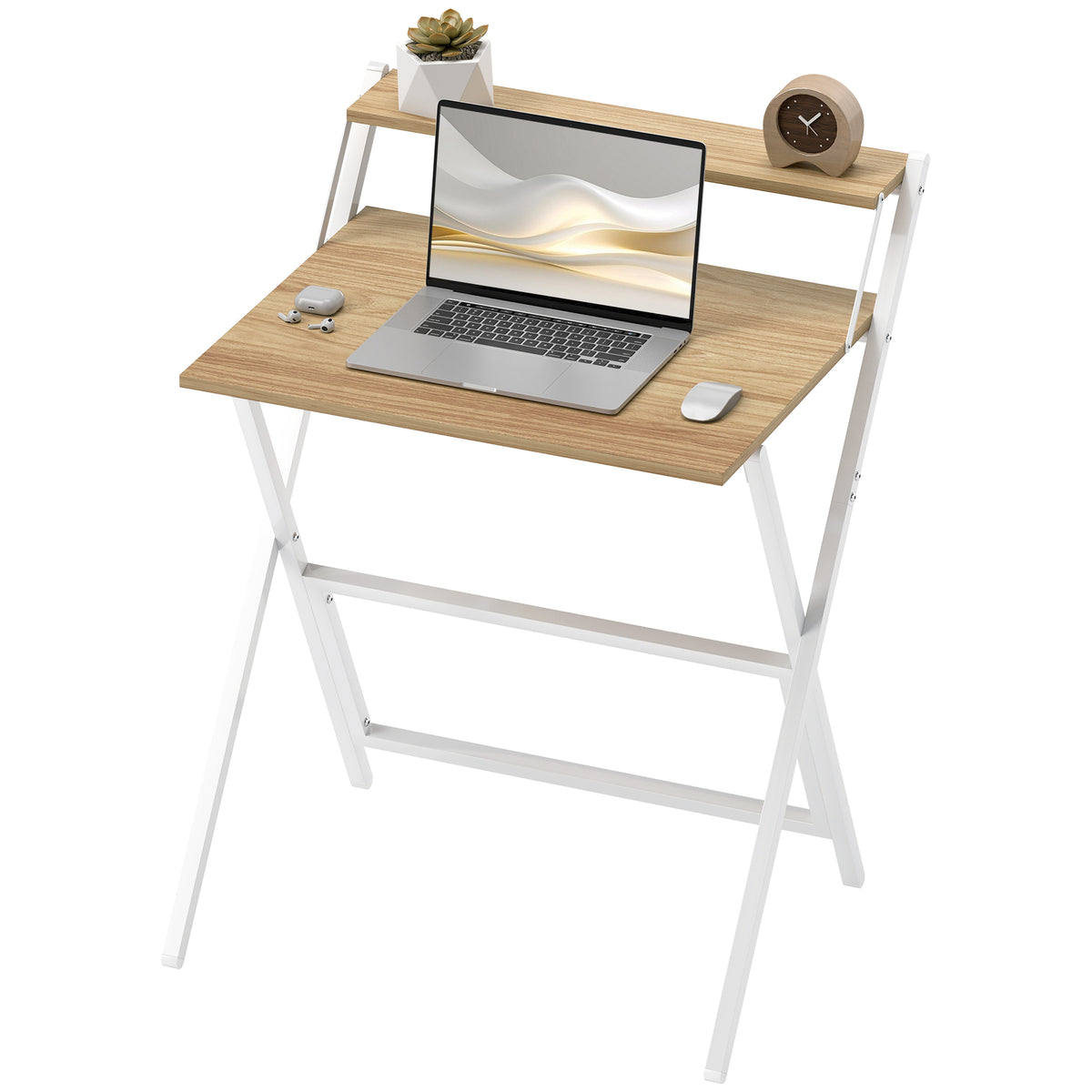 70 Cm Folding Computer Desk For Small Spaces Bedroom | Natural