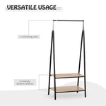 2-tier Garment Rack Storage Shelves Metal Coat Shoes Rack