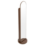 Rotating Full-length Mirror With Magazine Rack,standing Arched Mirror | Walnut