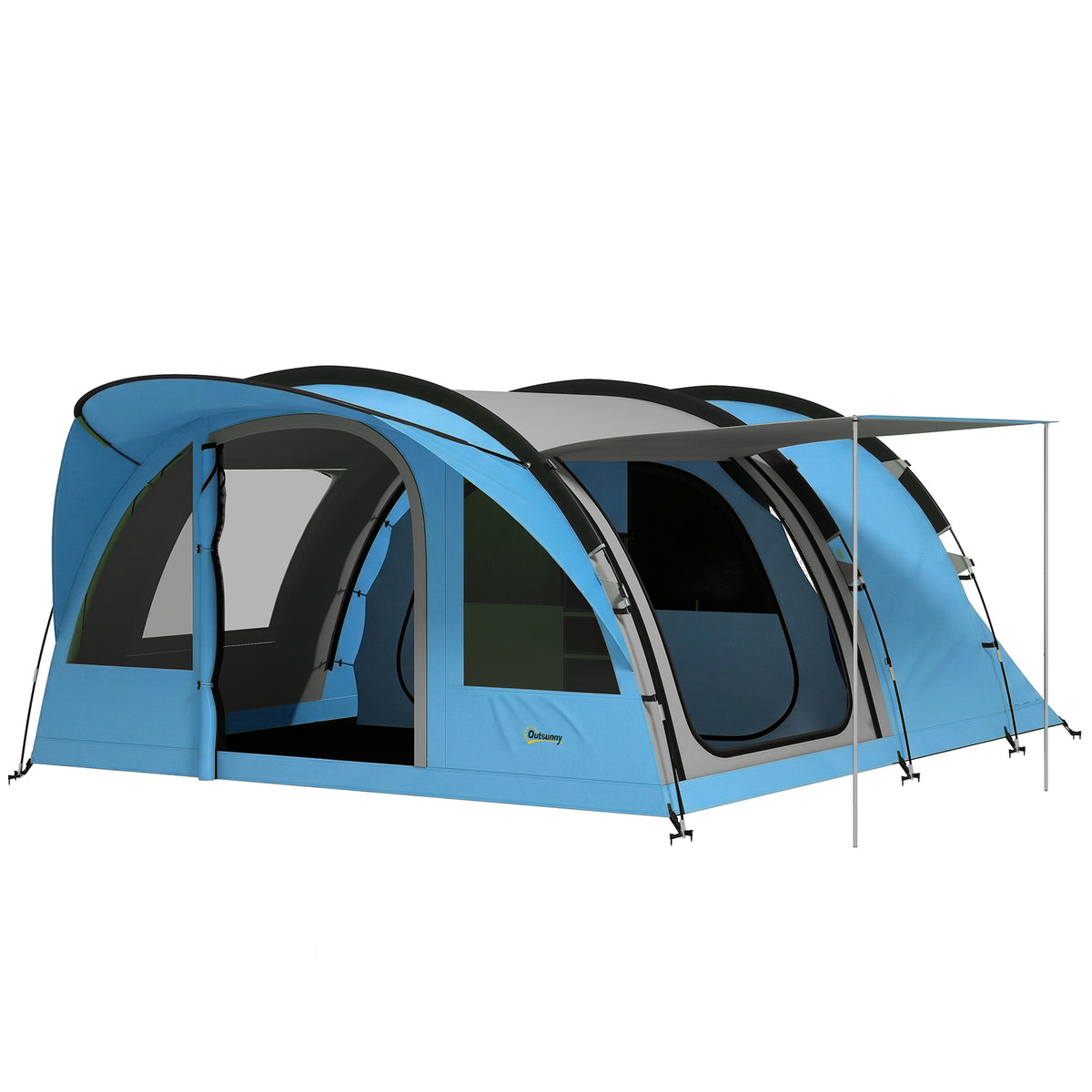 Family Camping Tent Waterproof Tunnel Tent 4 Person | Sky Blue