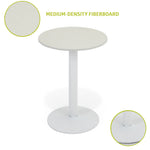 60cm Dia X 72cm H Round Cafe Table With Metal Base | 60cm x 60cm | White