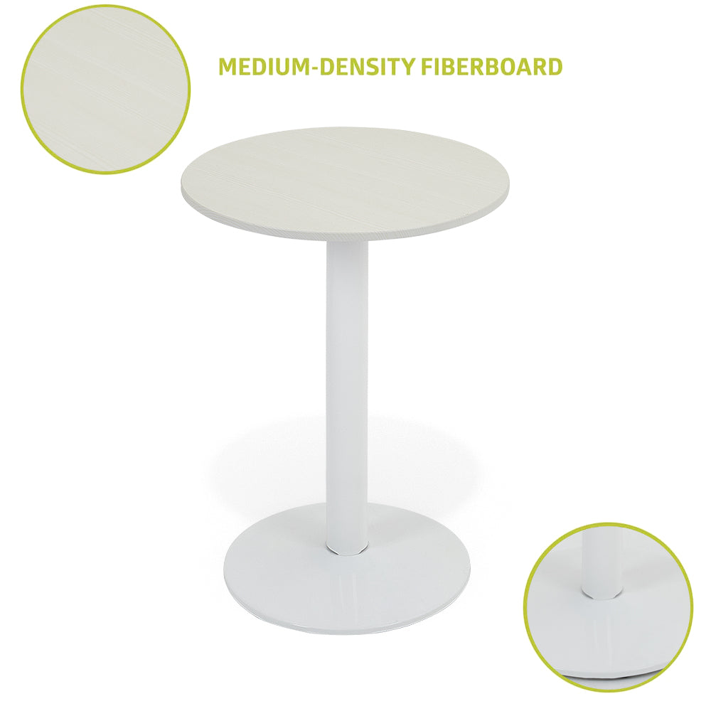 60cm Dia X 72cm H Round Cafe Table With Metal Base | 60cm x 60cm | White