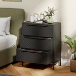 HOMCOM Chest Of Drawers, 3 Fabric Drawer Dresser, Aluminium Handles