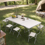 7 Pieces Folding Picnic Table Set With Stools