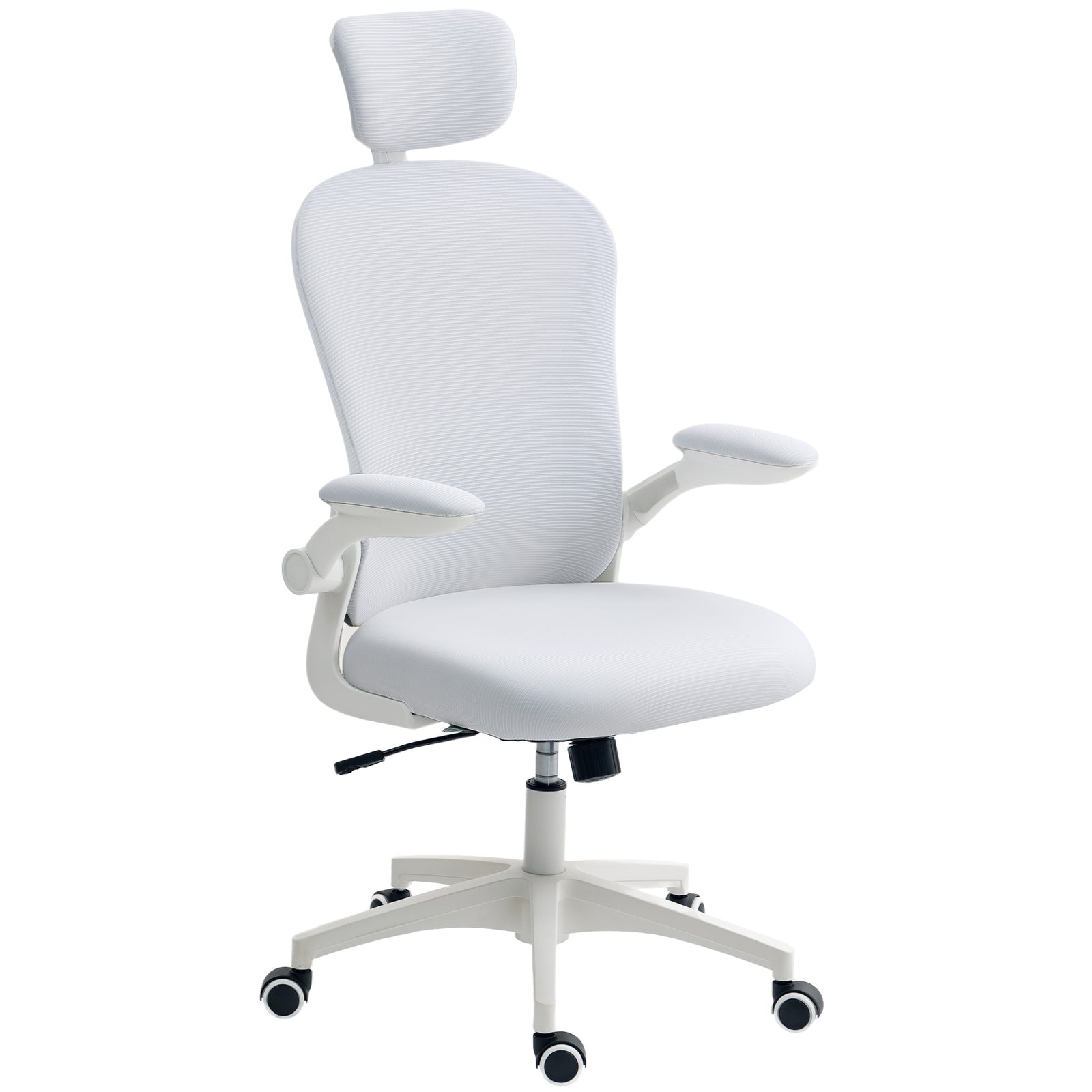 Mesh Chair With Headrest, 4d Support | White