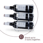 Metal Wine Rack Countertop Organiser For 4 To 16 Bottles | Silver