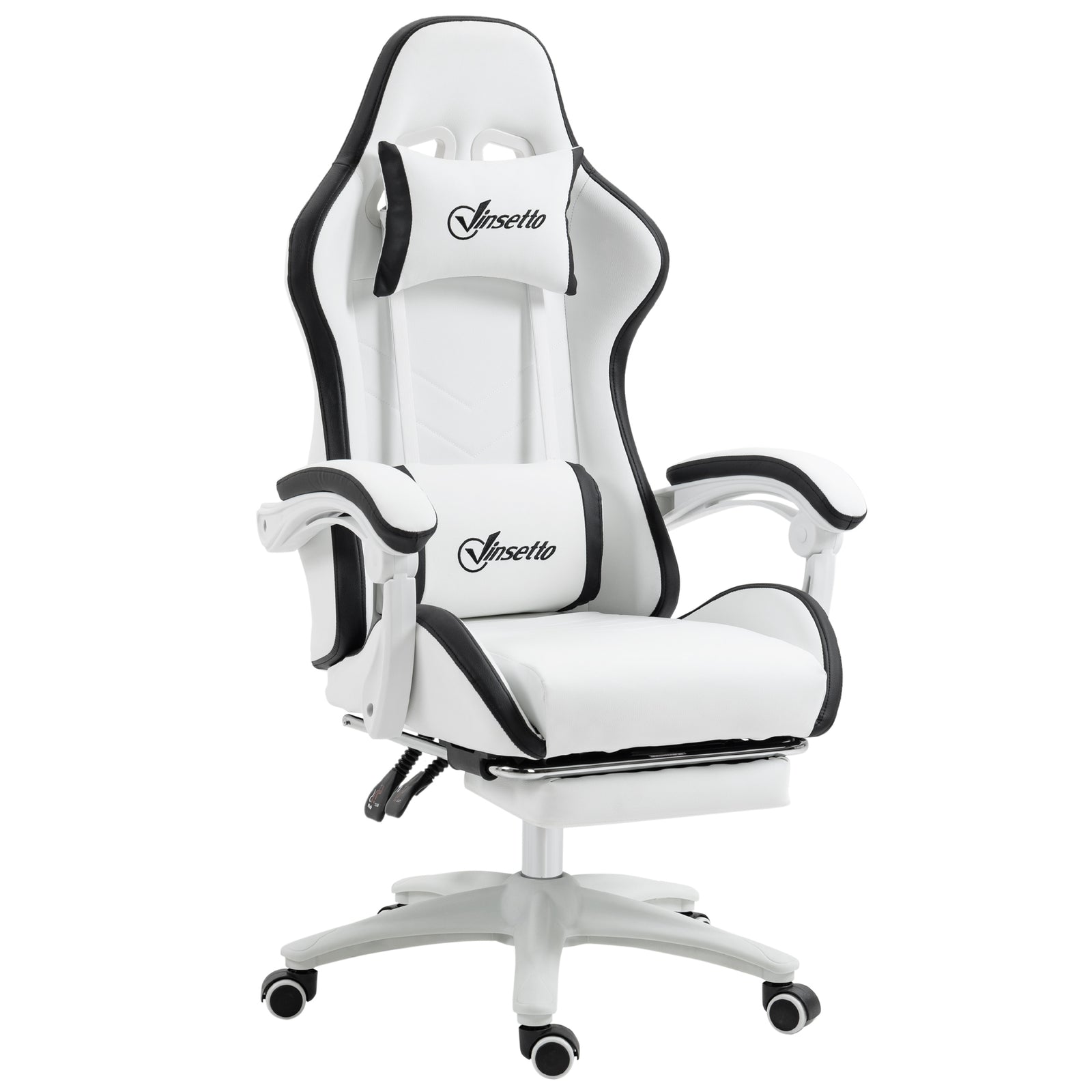 Reclining Pu Gaming Chair W/ Headrest | Black