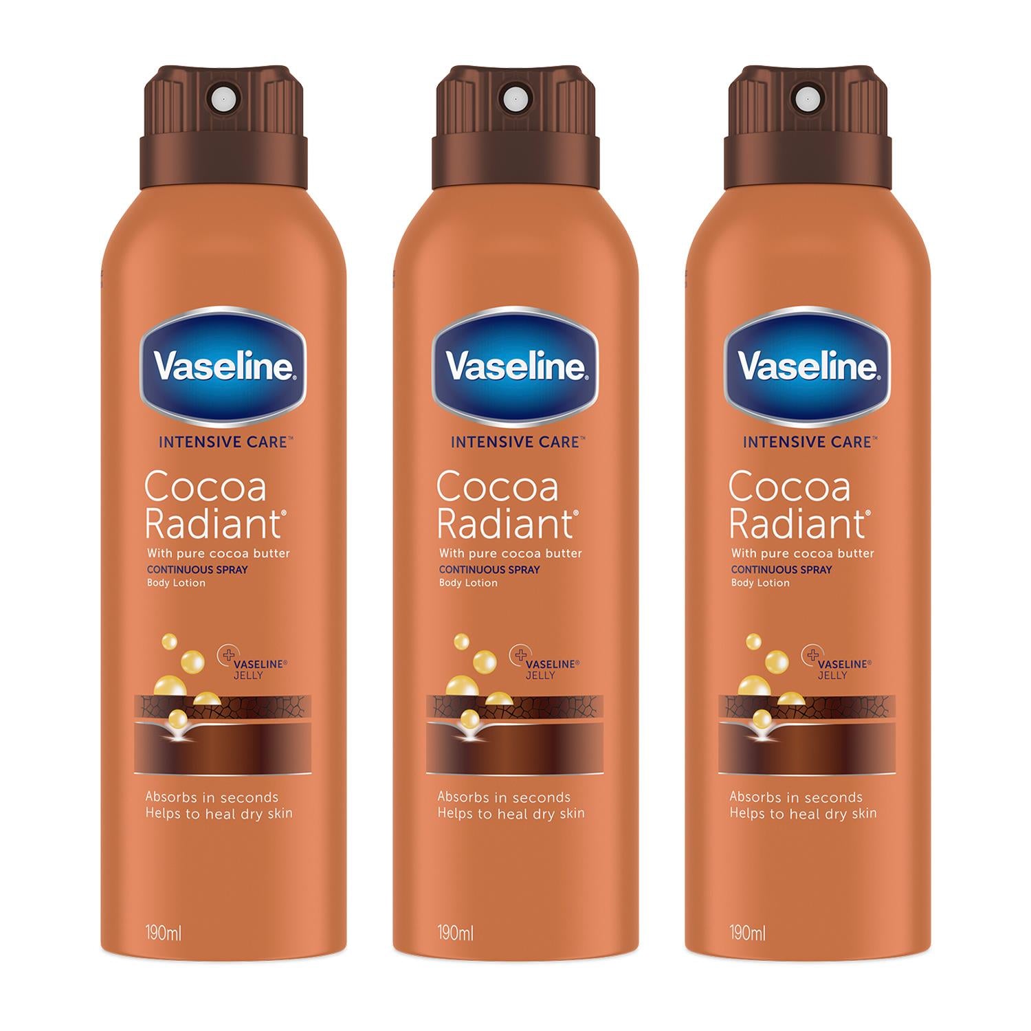 Intensive Care Spray Moisturiser Cocoa Radiant, 3x190ml