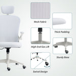 Mesh Chair With Headrest, 4d Support | White