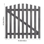 Rustic Wooden Garden Gate With Arched Top Weathered Gray Finish | Large | Grey
