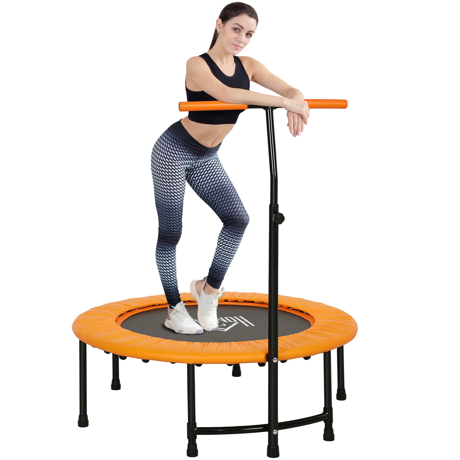 40" Fitness Trampoline W/ Adjustable Handle, Supports 100kg