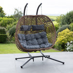 Garton Swinging Double Garden Seat | Dark Gray