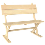 2 Seater Wooden Garden Bench Outdoor Loveseat With Back