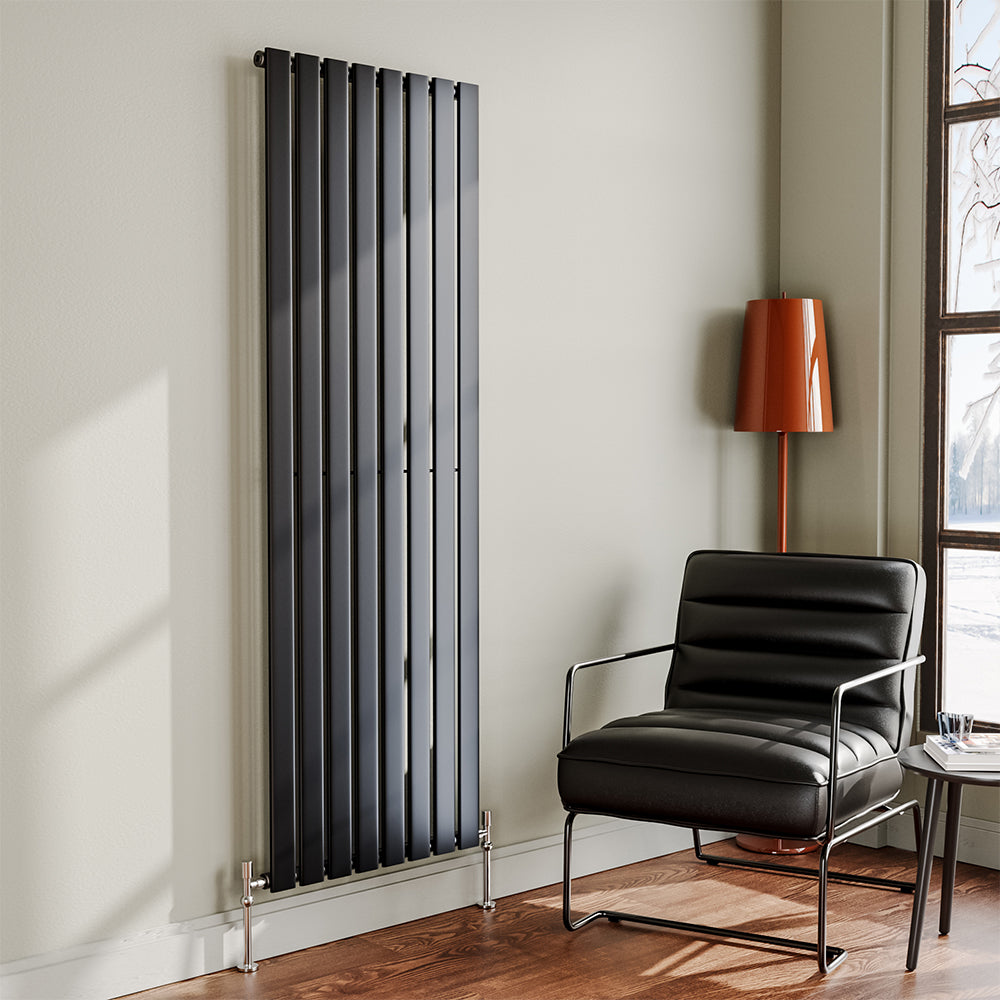 Steel Smoke Grey Vertical Tall Radiator With Single Panel