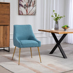 Set Of 2 Lograto Fabric Dining Chairs | Teal