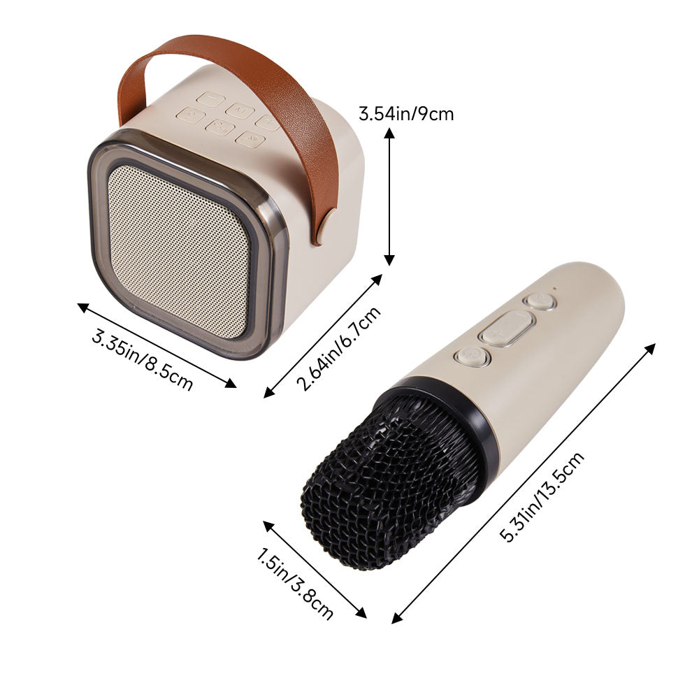 Portable Karaoke Speaker With Two Wireless Microphones And Rgb Lights | White