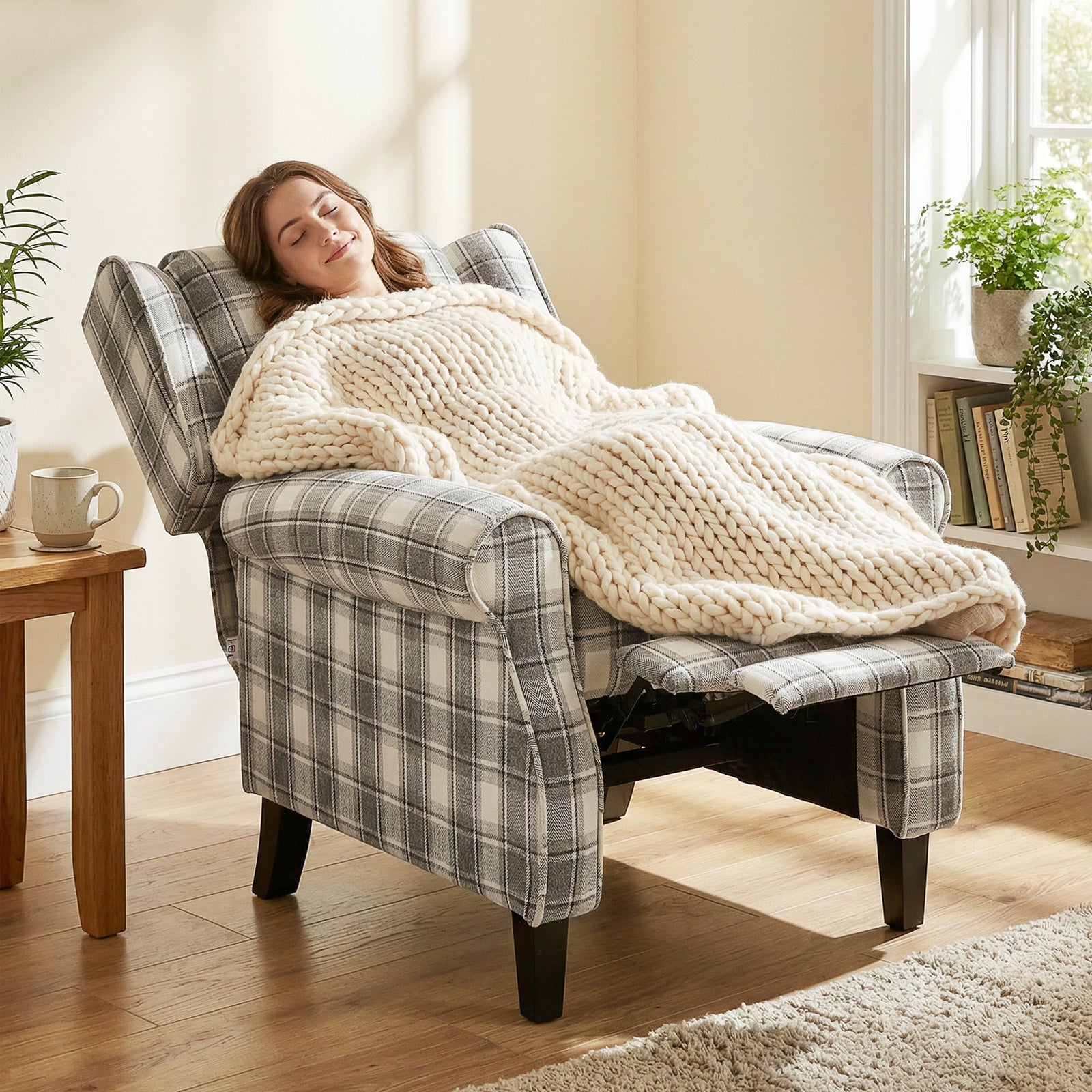 HOMCOM Recliner Chair For Living Room Wingback Chair With Padded Armrest