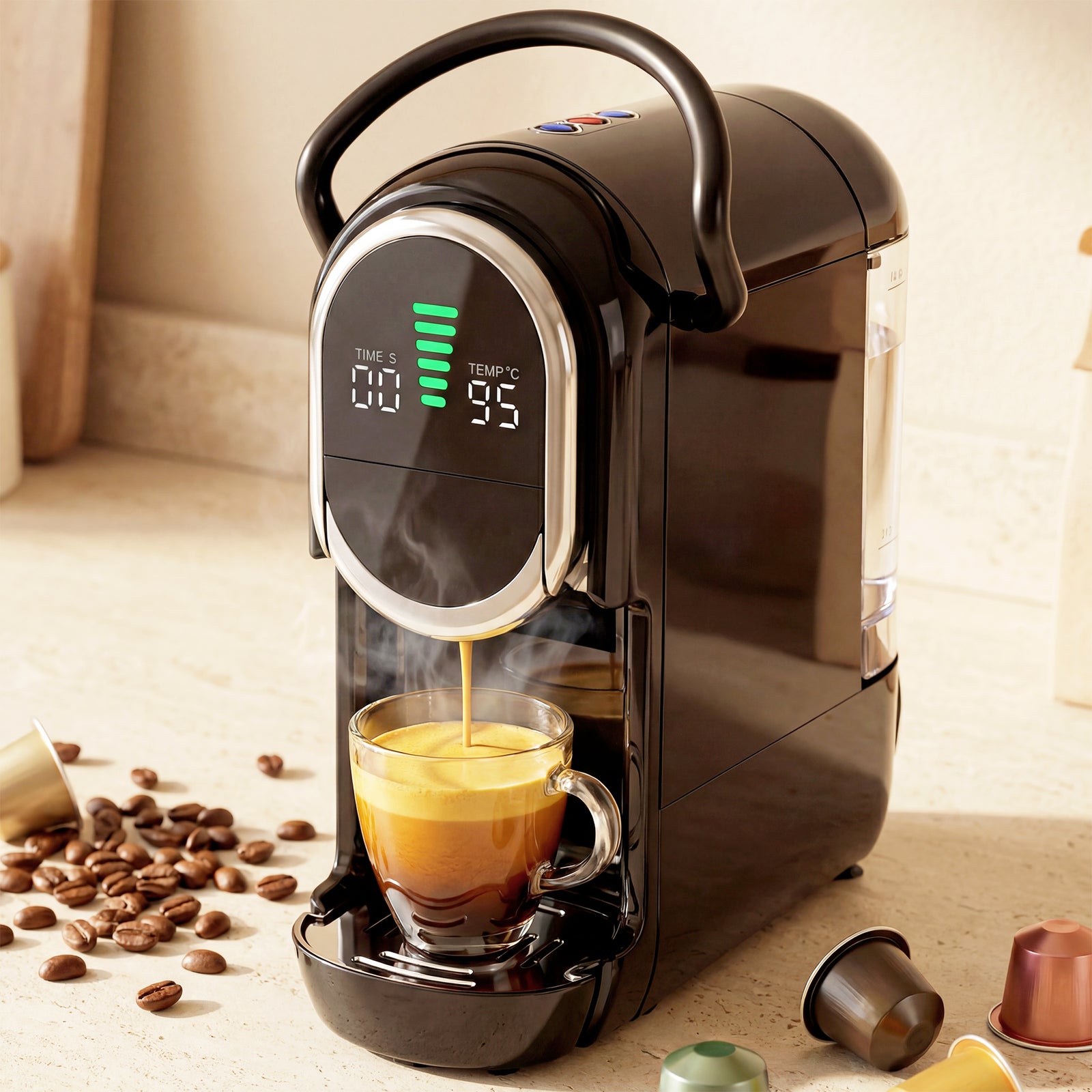 HOMCOM 19 Bar Pod Coffee Machine For Nespresso And Dolce Gusto Capsule
