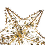 Modern Metal Pre-lit Star Christmas Tree Topper With Beads